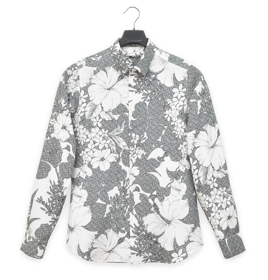 2003 Fitted Shirt in Floral-Print Polyester