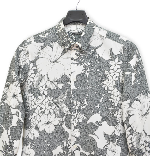 2003 Fitted Shirt in Floral-Print Polyester