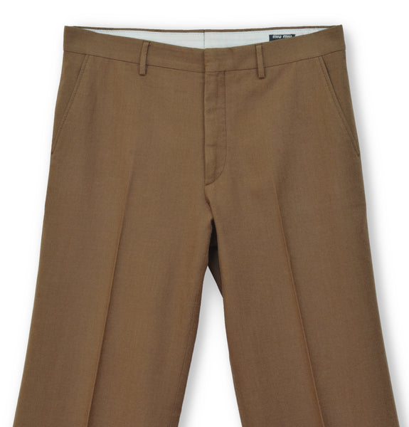 2002 Flared Tailored Trousers in Virgin Wool & Cotton Hopsack