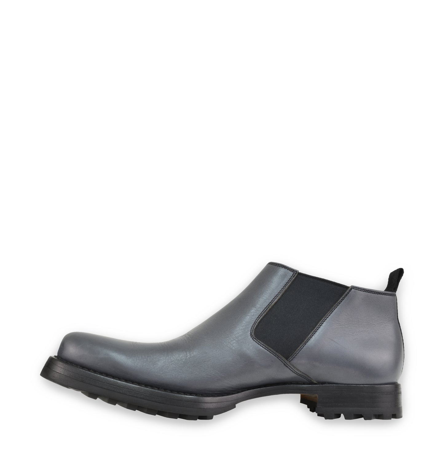 2000s Point Toe Short Chelsea Boots with Tread Sole in Calfskin