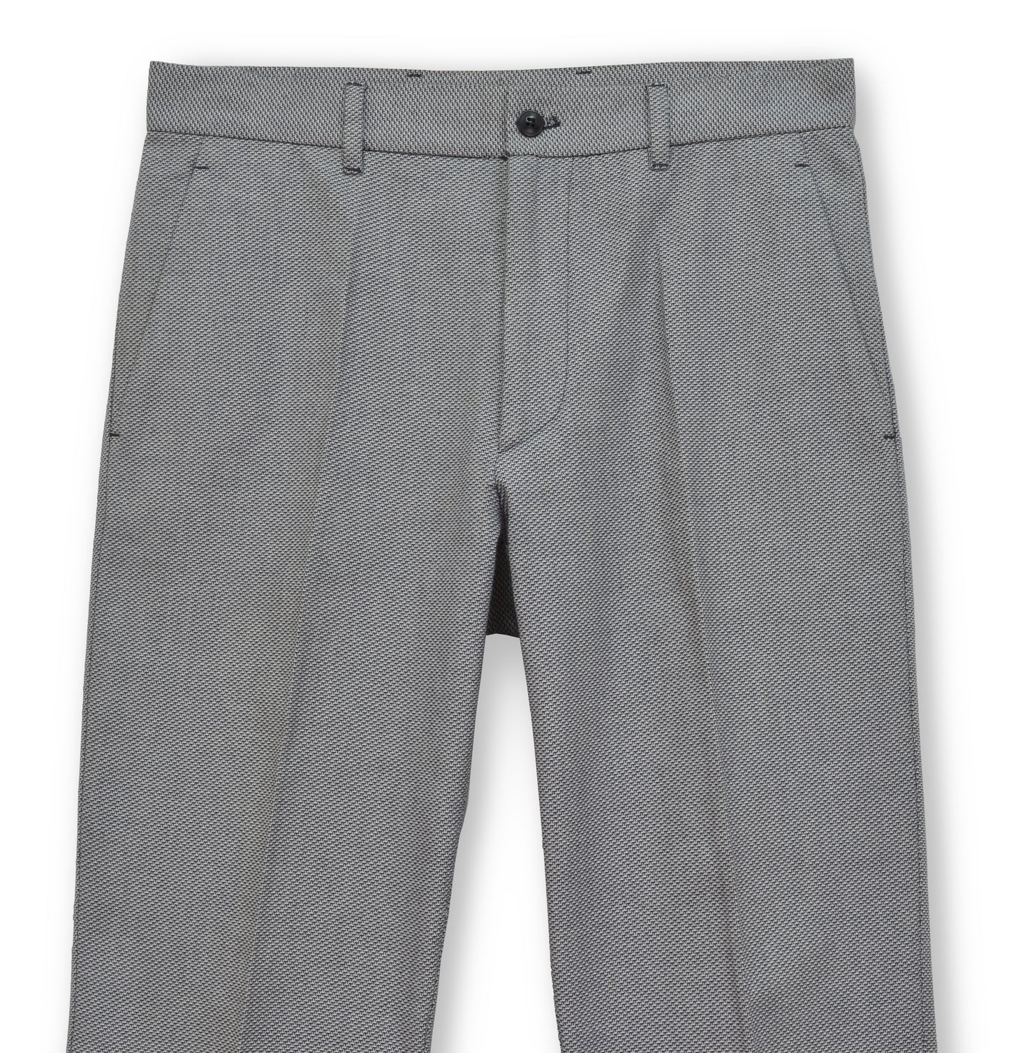 2001 Narrow Tailored Trousers in Compact Patterned Cotton