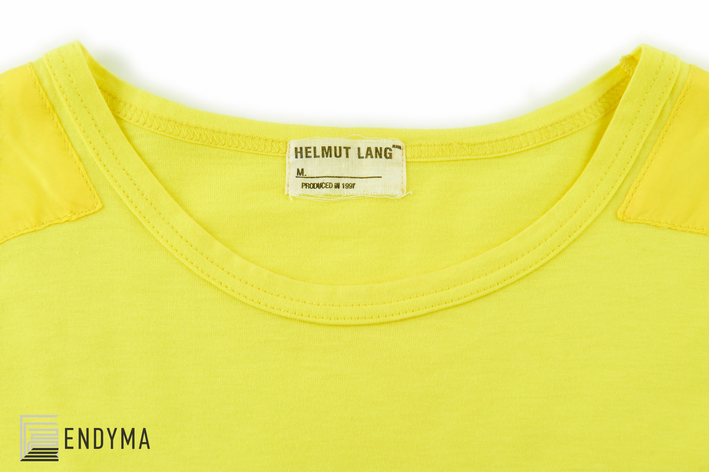 1997 Safety Yellow Military T-Shirt with Slashed Sleeves