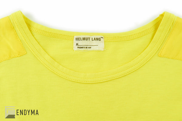 1997 Safety Yellow Military T-Shirt with Slashed Sleeves