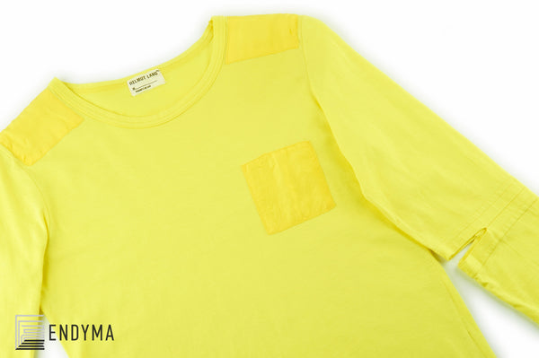 1997 Safety Yellow Military T-Shirt with Slashed Sleeves