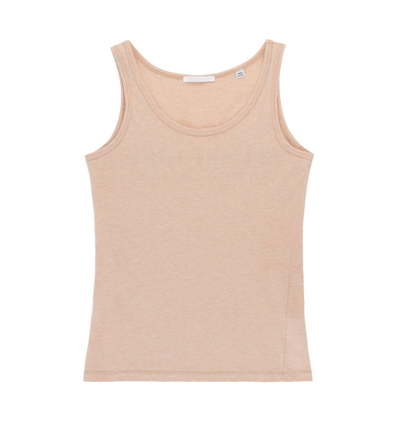 2004 Pale Peach Melange Jersey Tank Top with Logo Print