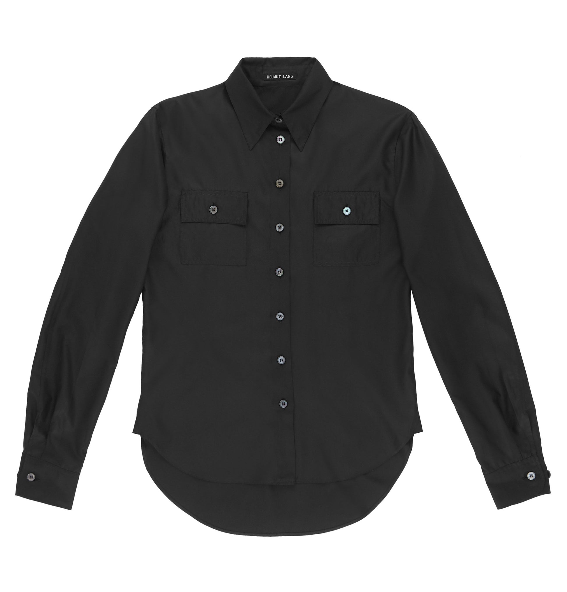 helmut lang dress shirt Helmut Lang 2004 Stretch Cotton Classic Shirt with Elbow Cut-Outs ENDYMA