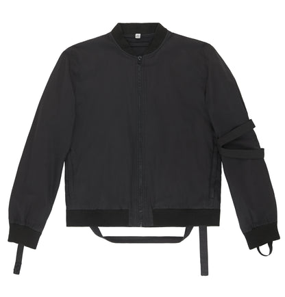 2004 Plastic-Bonded Poplin Bondage Bomber Jacket with Straps