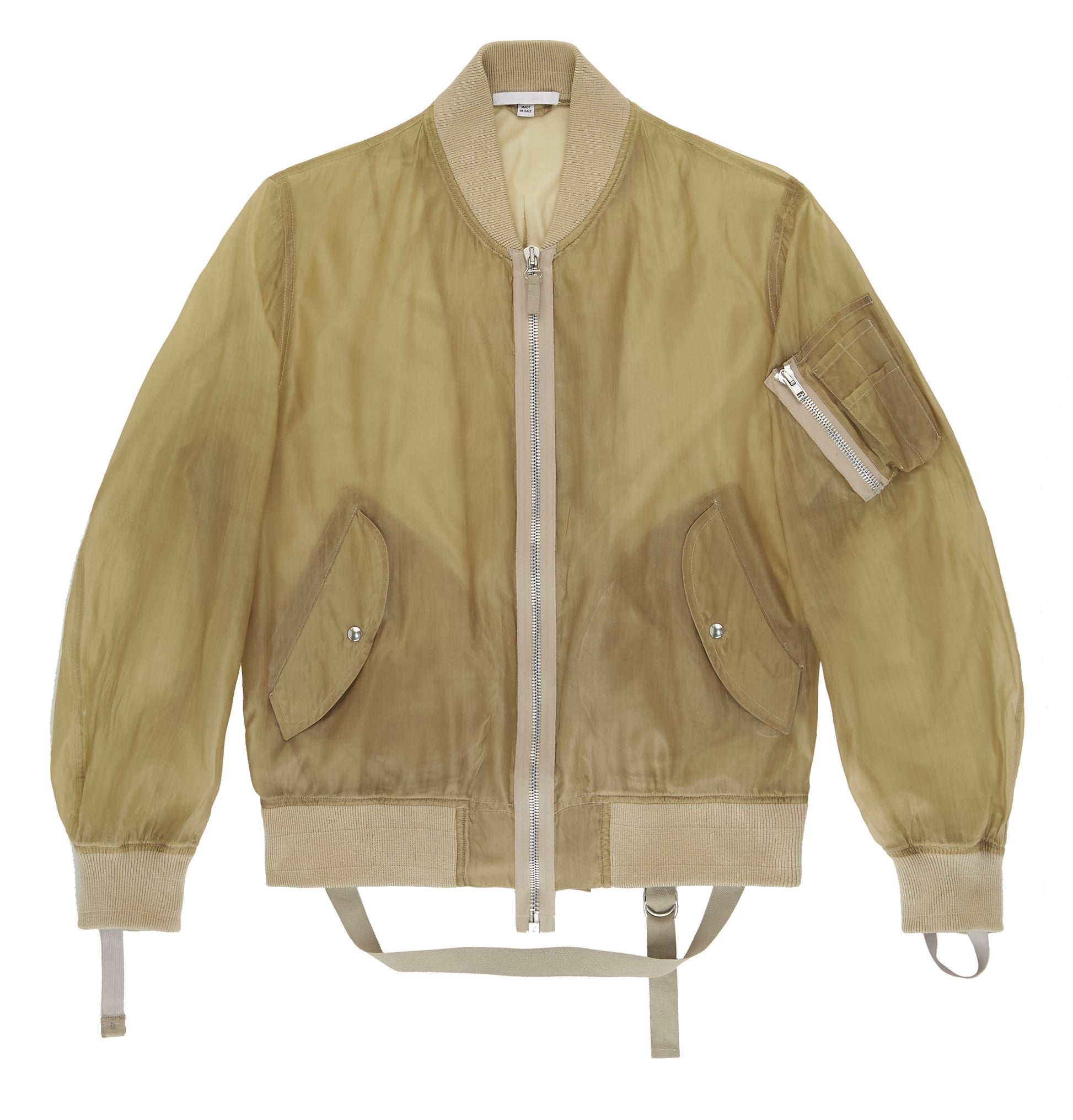 Helmut Lang 2004 Transparent Silk Organza Bondage Bomber Jacket
