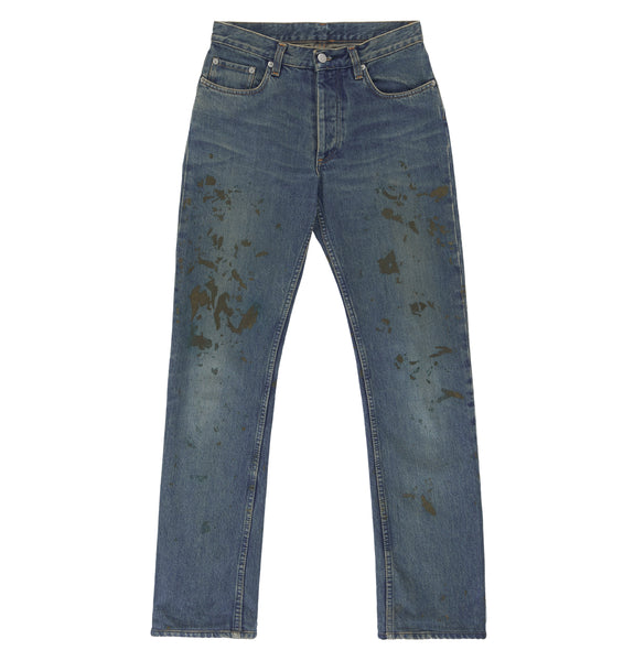 1999 Vintage Sanded Denim Military Green Painter Jeans (Medium Wash, Size 27)