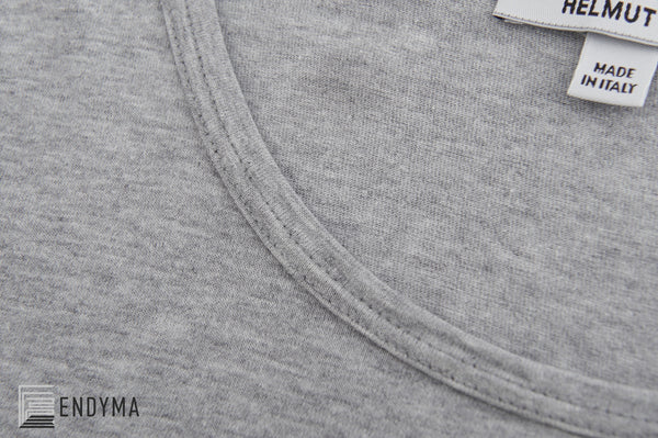 2004 Grey Melange Jersey Spiral Seam T-Shirt with Logo Print