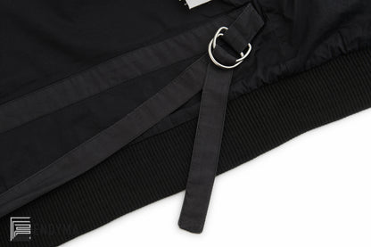 2004 Plastic-Bonded Poplin Bondage Bomber Jacket with Straps