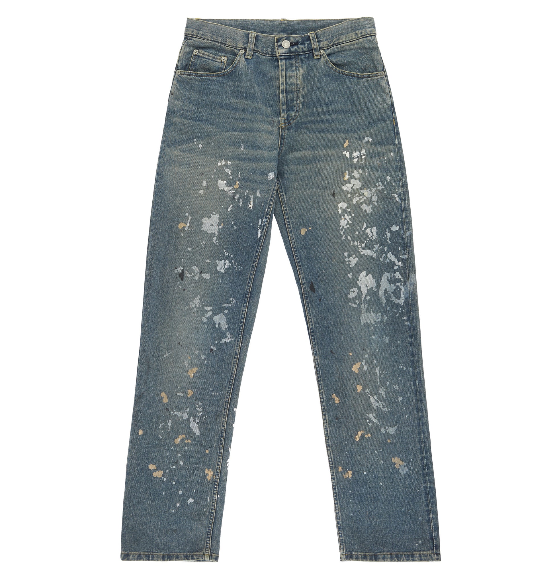 Helmut Lang 1998 Vintage Sanded Denim Painter Jeans (Stained