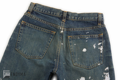 1998 Vintage Sanded Broken Denim Painter Jeans (Medium Wash, Size 26)