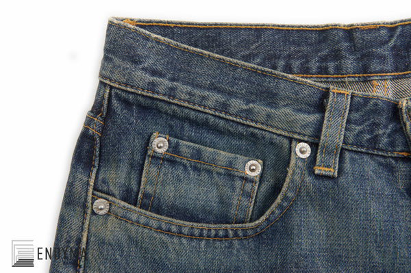 2000 Vintage Sanded Denim Painter Jeans (Dark Wash, Size 26)