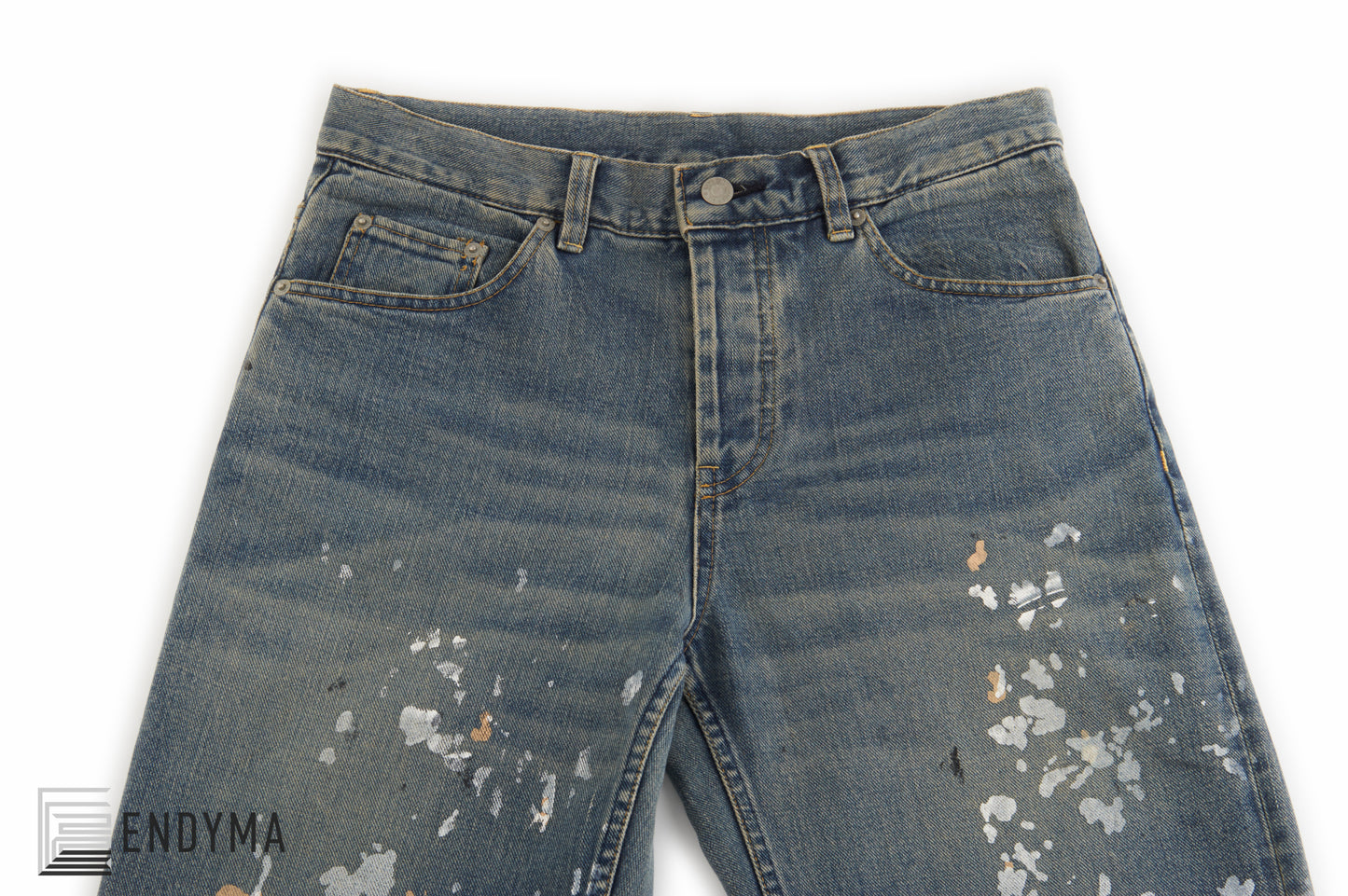 1998 Vintage Sanded Denim Painter Jeans (Light Stained Wash, Size 32)