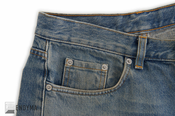 2000 Vintage Sanded Denim Grey Painter Cut-Off Shorts (Light Wash, Size 29)