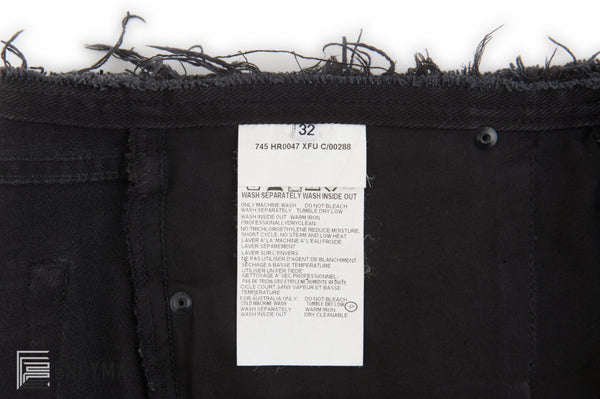 2003 Heavy Overdyed Denim Deconstructed Jeans with Frayed Waist