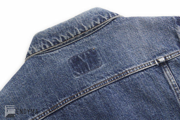 1998 Vintage Sanded Broken Denim 3 Slash Pocket Jacket