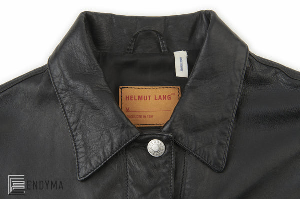 1997 Calf Leather Simple 2 Pocket Jacket with Waist Panel