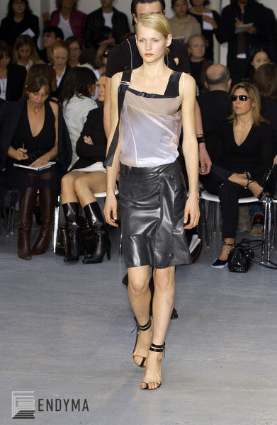2003 Raw Denim Asymmetric Skirt with Bondage Strap