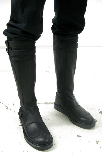 2011 Washed Calf Leather Biker Boots
