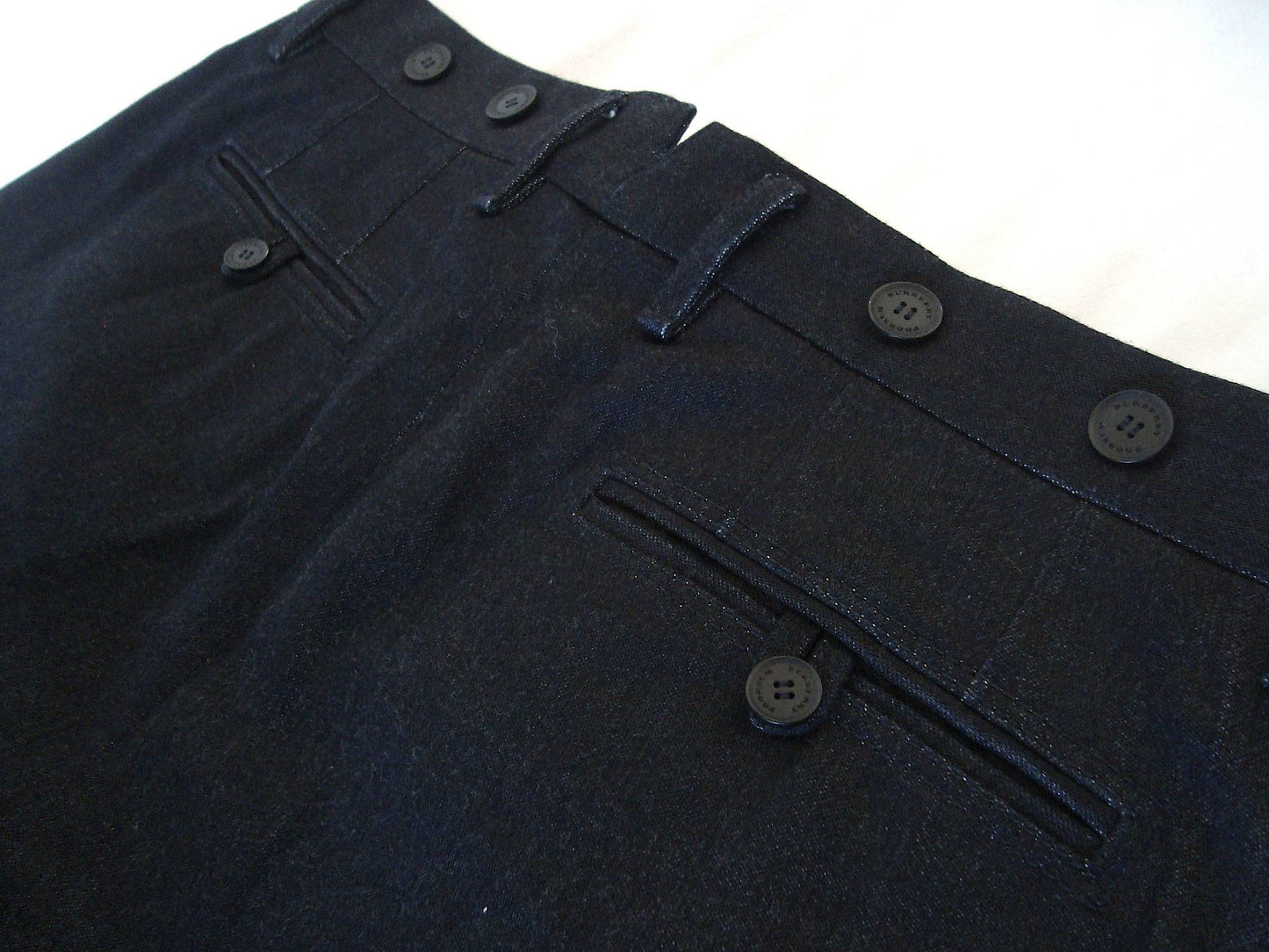 2012 Heavy Coated Denim Workwear Trousers with Metal Clasp