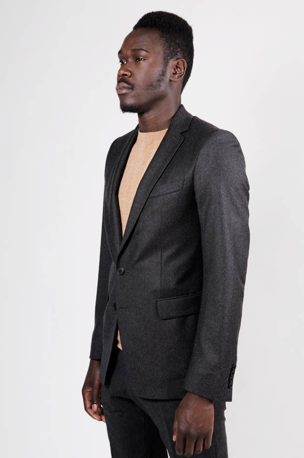 2012 Virgin Wool Kean Blazer Jacket in Anthracite