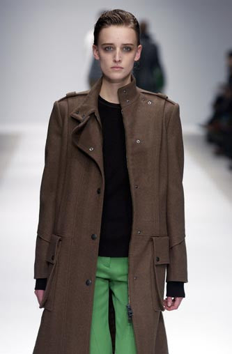 2003 Camel Wool Double-Breasted Military Jacket