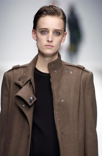 2003 Camel Wool Double-Breasted Military Jacket