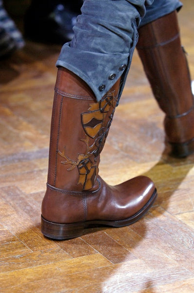 2006 Square Toe Western Boots in Polished Calfskin