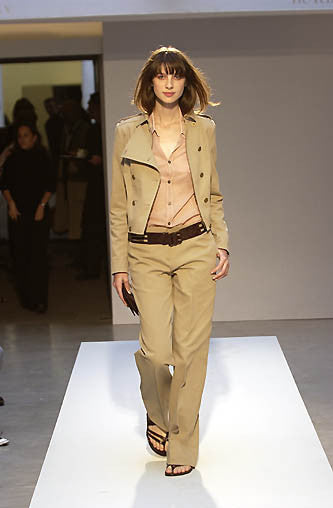 2003 Camel Wool Double-Breasted Military Jacket