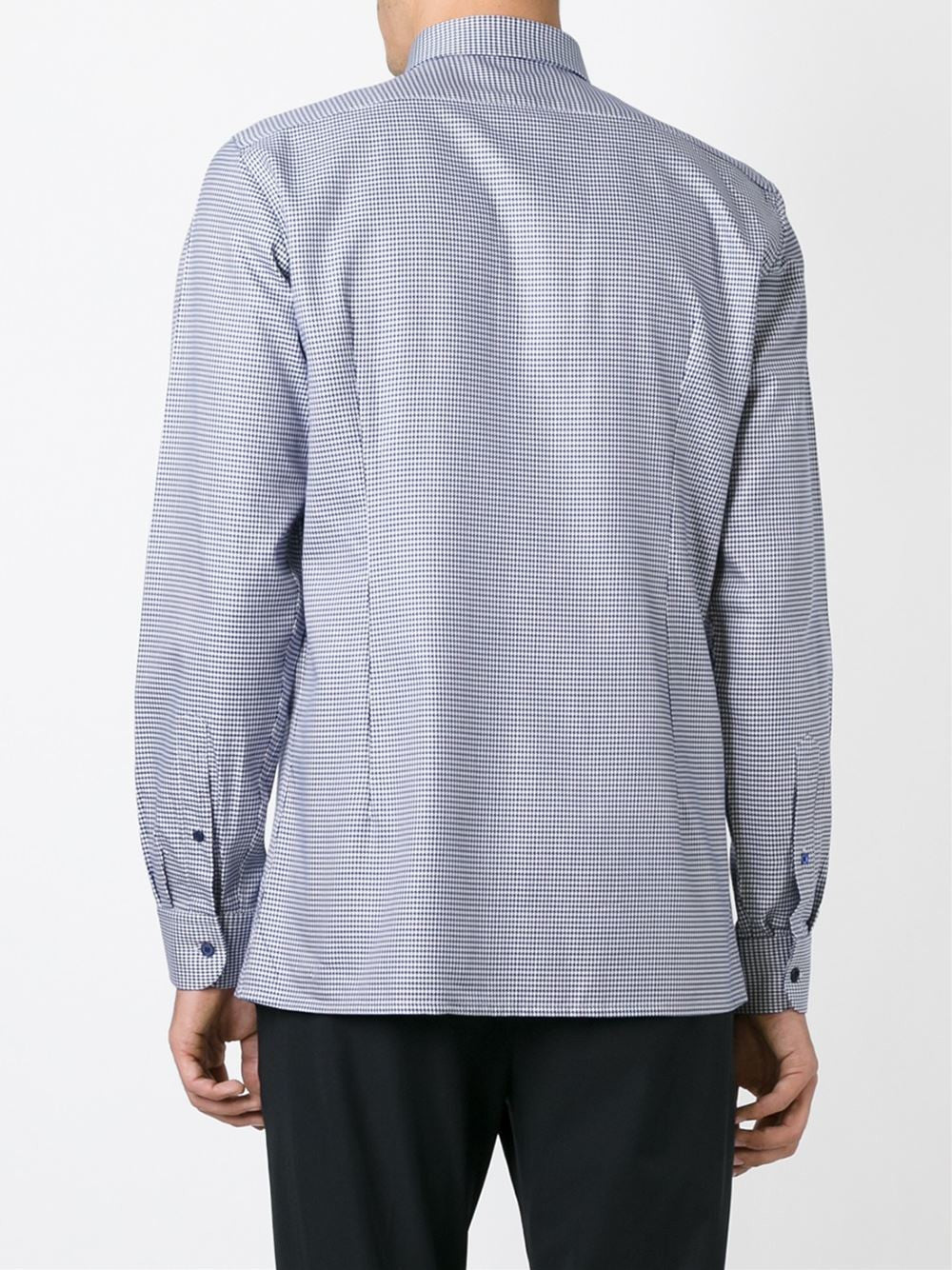 2007 Micro Basketweave Cotton Darted Shirt with Double Collar