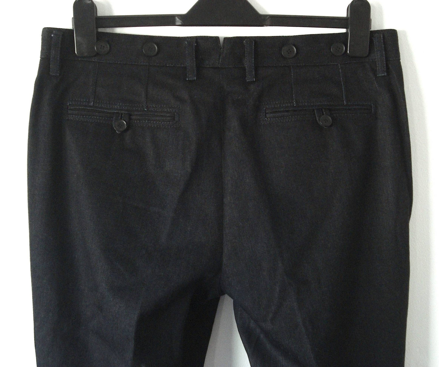 2012 Heavy Coated Denim Workwear Trousers with Metal Clasp