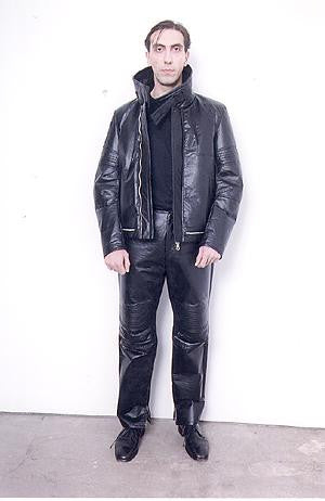 2003 Cotton Drill Biker Jacket with Removable Collar Insert